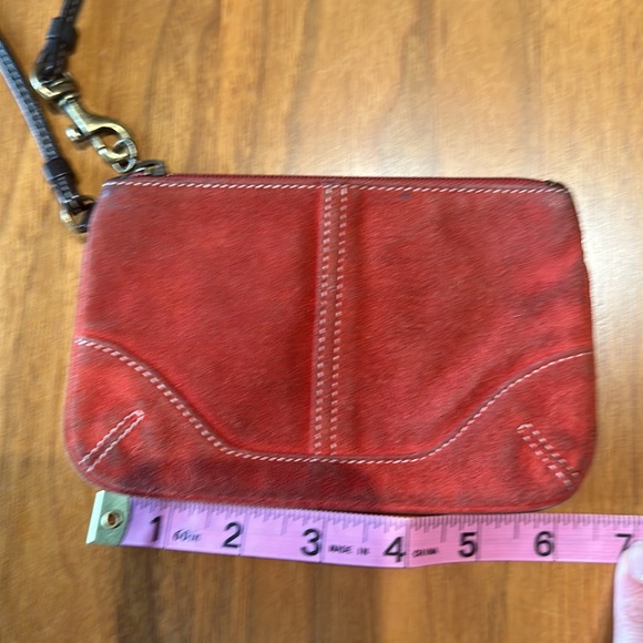 Coach red suede wristlet - Picture 6 of 6
